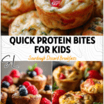 Mini sourdough protein pancake bites on a tray served as Kodiak Breakfast Muffins for kids’ meal prep breakfast.